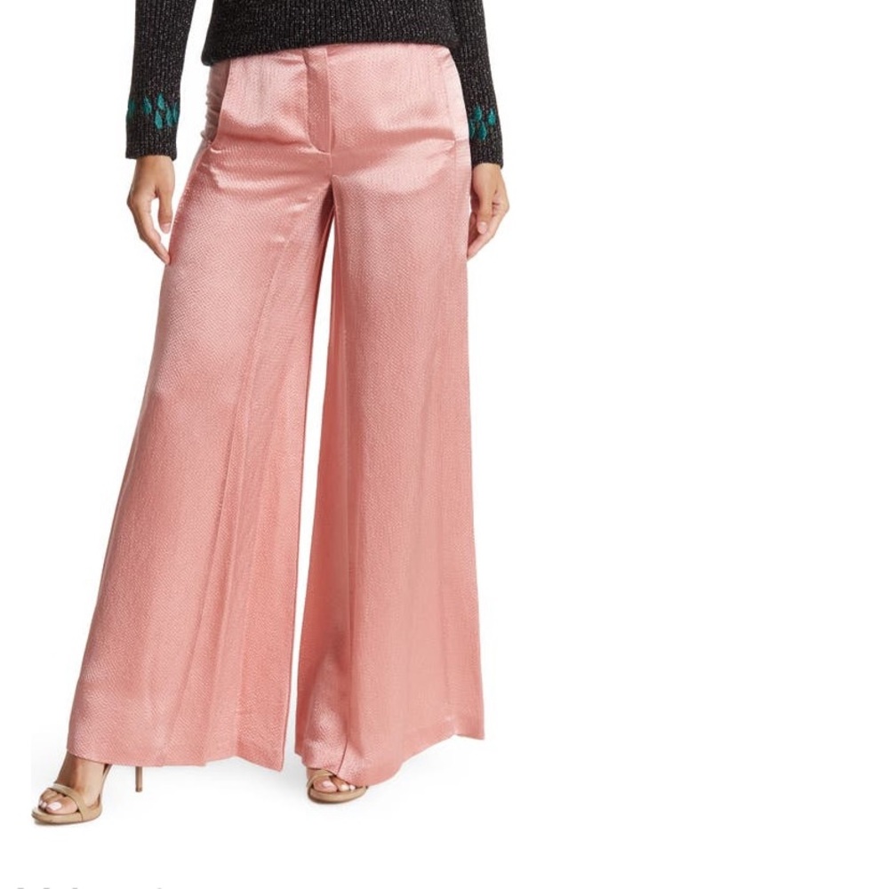 HP🎉 NWT Valetino Silk Textured Wide Leg Trousers